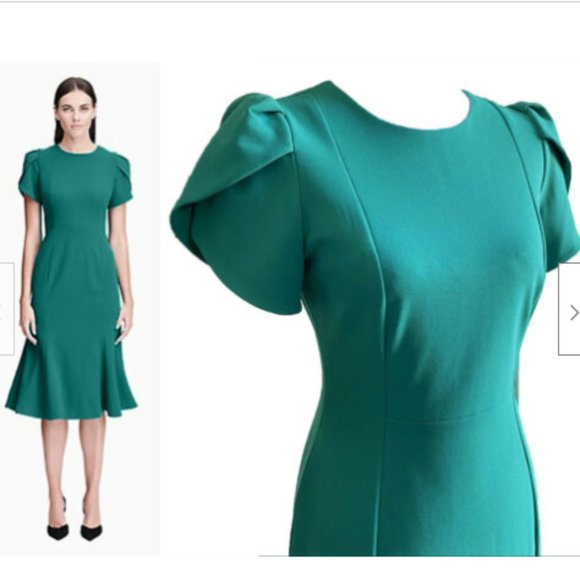 Calvin Klein | Dresses | Calvin Klein Green Tulip Sleeve Midi Dress |  Poshmark